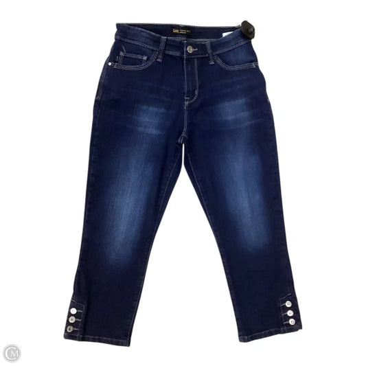 Jeans Cropped By Lee In Blue Denim, Size: 4