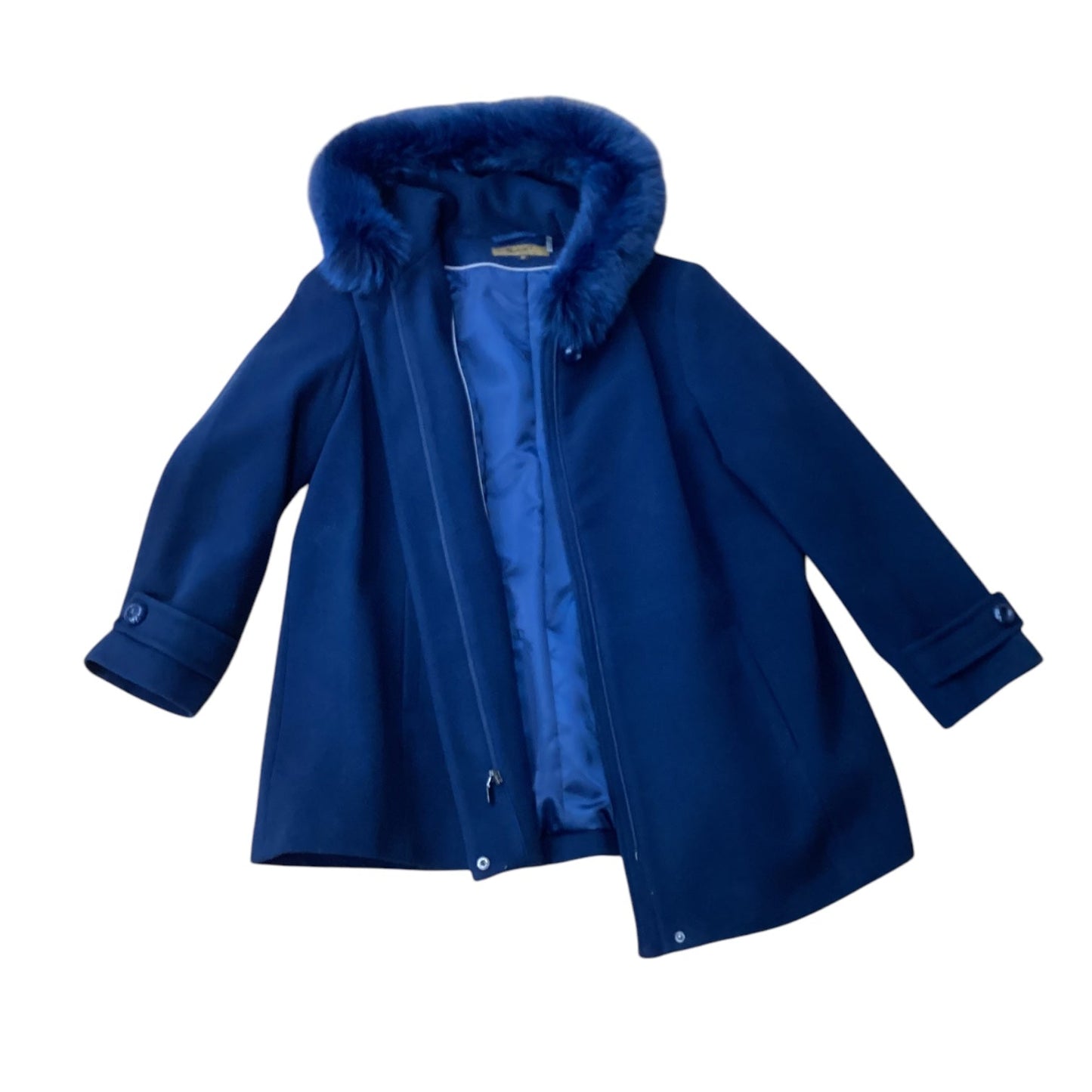 Coat Peacoat By Cmc In Blue, Size: 2x