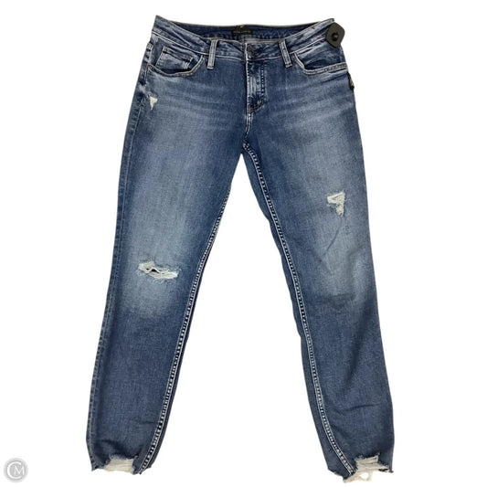 Jeans Cropped By Silver In Blue Denim, Size: 8