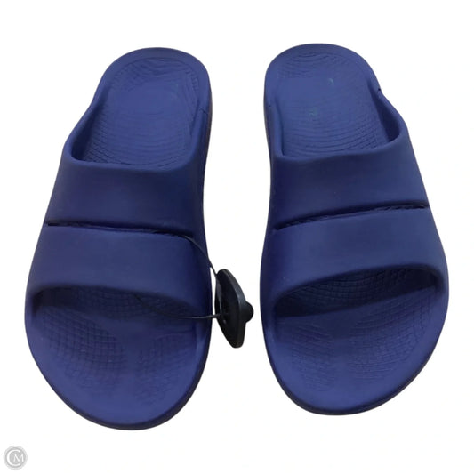 Sandals Flip Flops By Oofos In Blue, Size: 12
