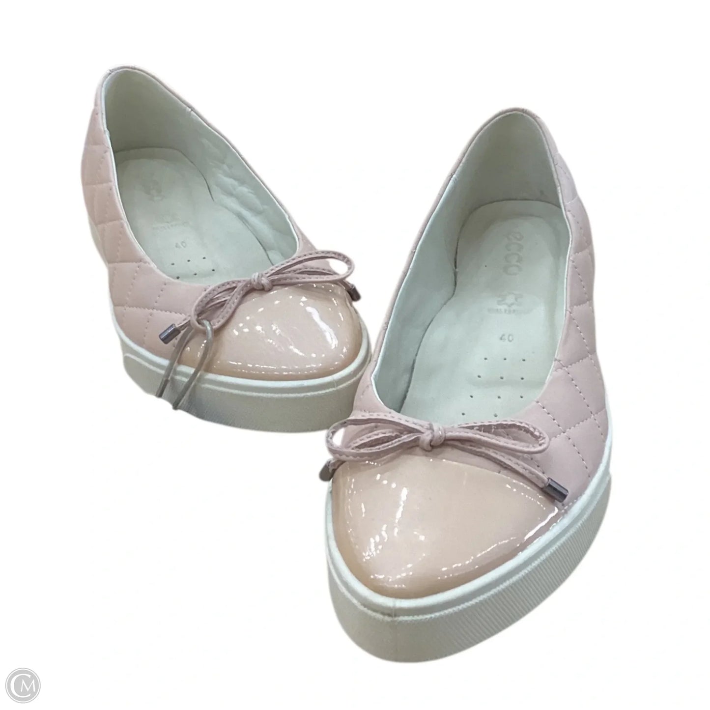 Shoes Flats By Ecco In Pink & White, Size: 9