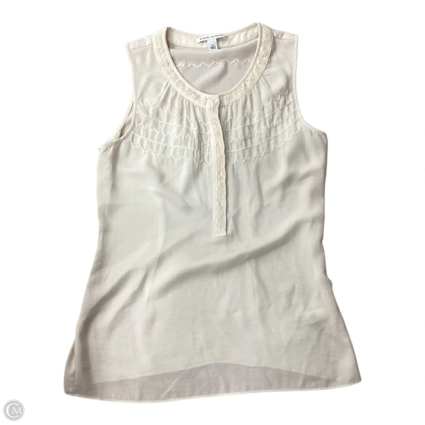 Top Sleeveless By Banana Republic In Cream, Size: S