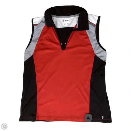 Athletic Tank Top By Izod In Black & Red, Size: 2x