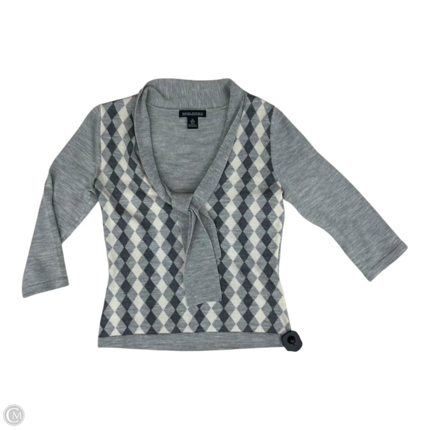 Sweater By Banana Republic In Cream & Grey, Size: M