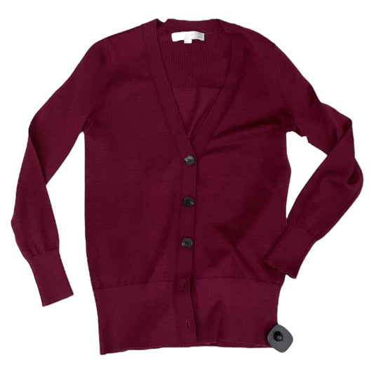 Sweater Cardigan By Loft In Red, Size: Xsp