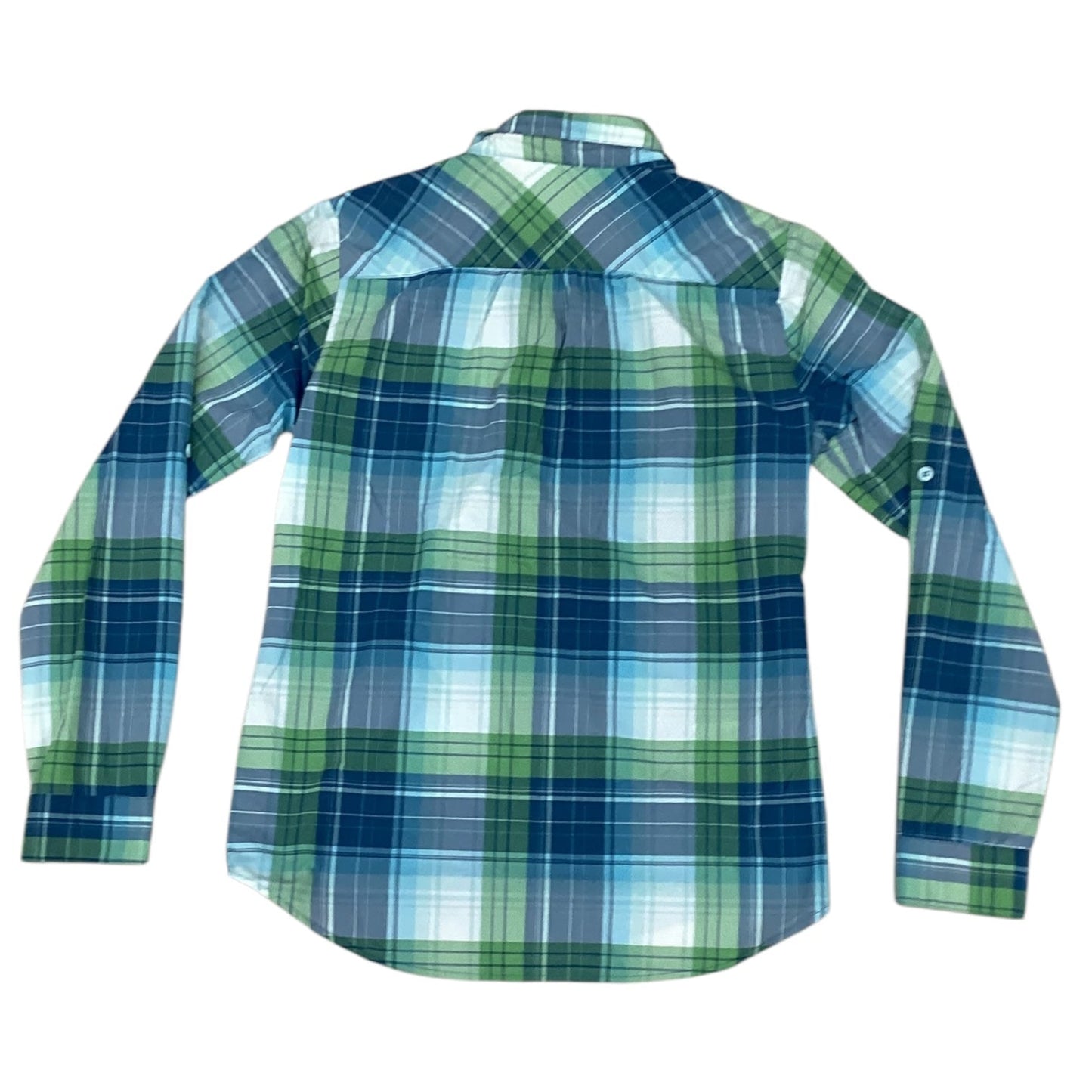 Top Long Sleeve By Eddie Bauer In Blue & Green, Size: S