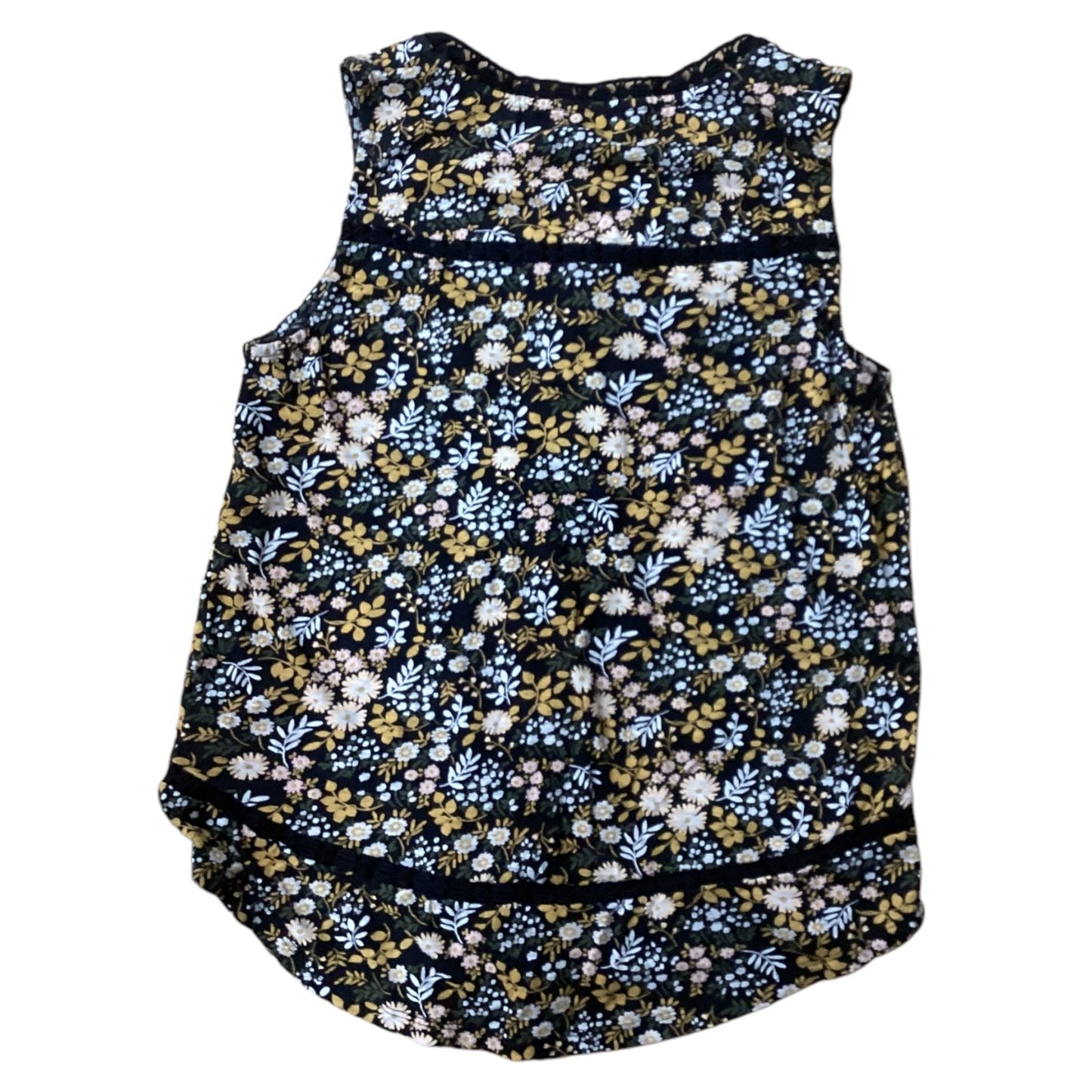 Top Sleeveless By Lucky Brand In Black & Yellow, Size: S