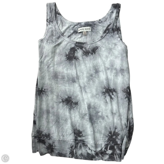 Top Sleeveless By Knox Rose In Grey & White, Size: M