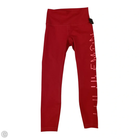 Athletic Leggings By Lululemon In Red, Size: 6