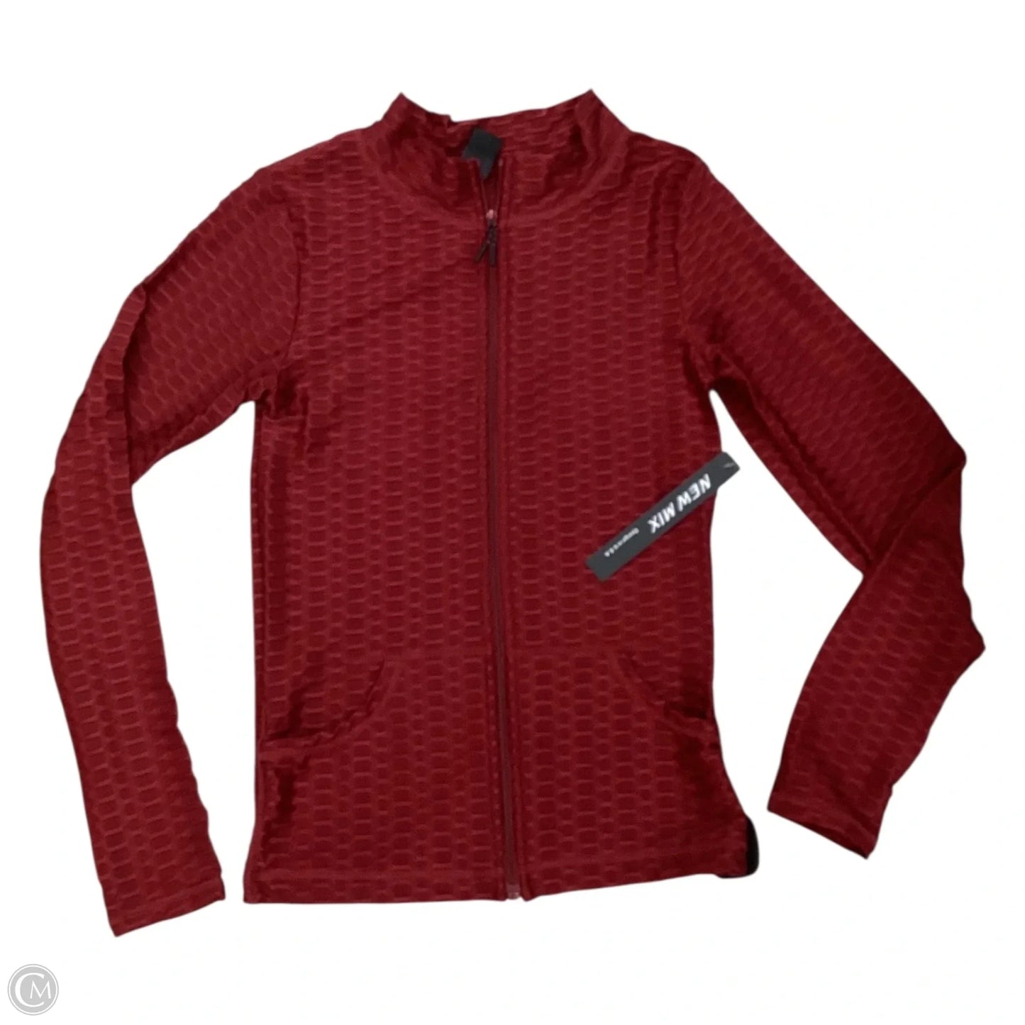 Athletic Top Long Sleeve Collar By New Mix In Red, Size: M