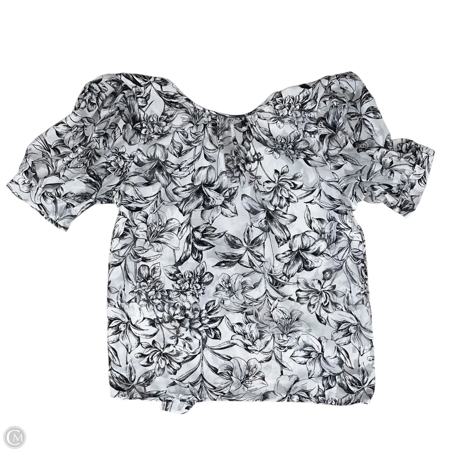 Top Short Sleeve By Badgley Mischka In Black & White, Size: M