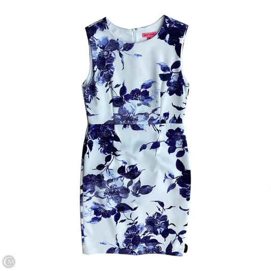 Dress Casual Midi By Betsey Johnson In Blue & White, Size: 12