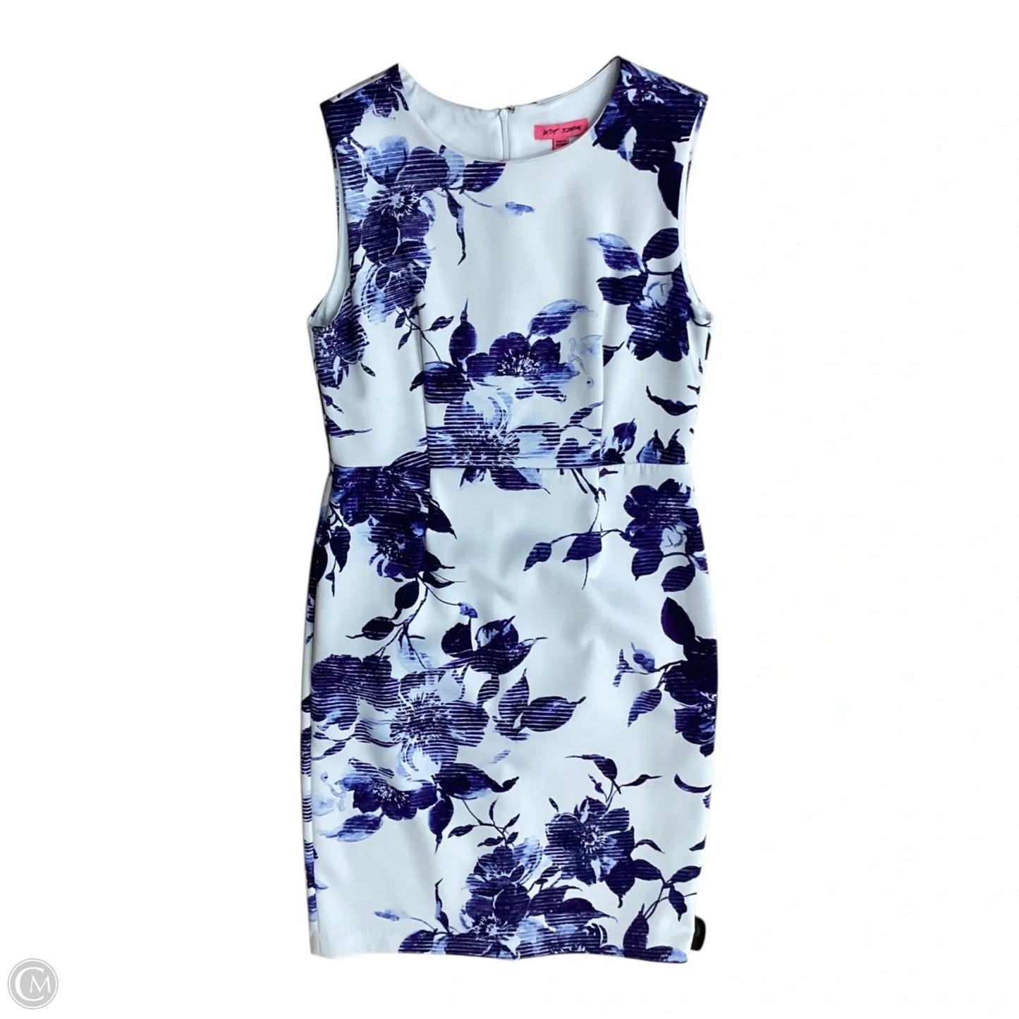 Dress Casual Midi By Betsey Johnson In Blue & White, Size: 12