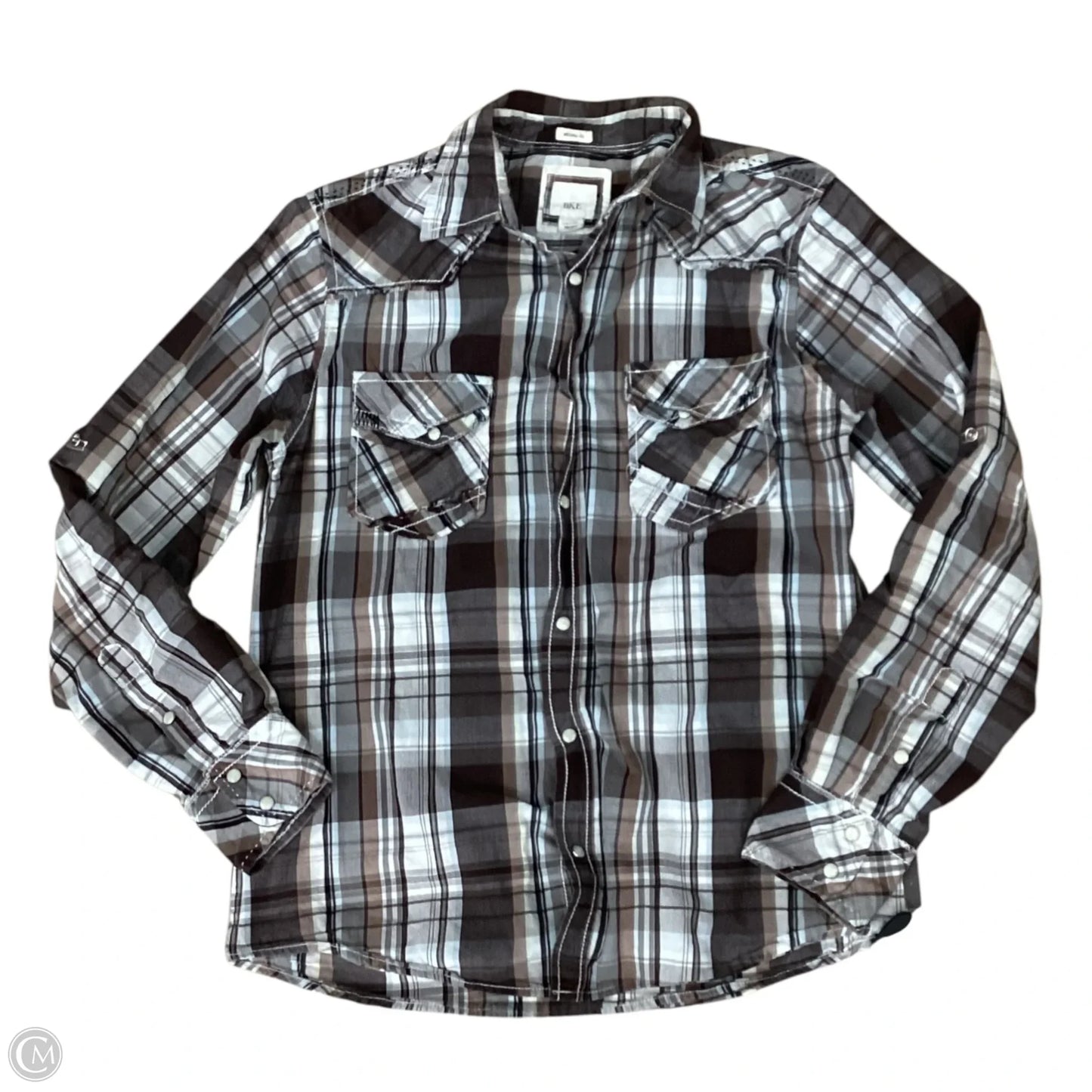 Top Long Sleeve By Bke In Brown, Size: M