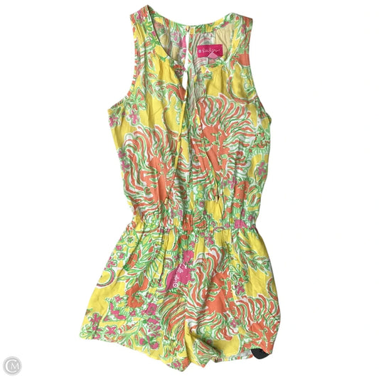 Romper Designer By Lilly Pulitzer In Orange & Yellow, Size: Xs