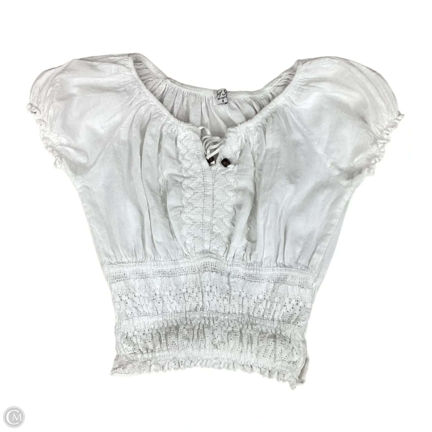 Top Short Sleeve By Clothes Mentor In White, Size: S