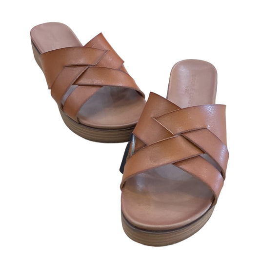 Brown Sandals Heels Block Rock And Candy, Size 8