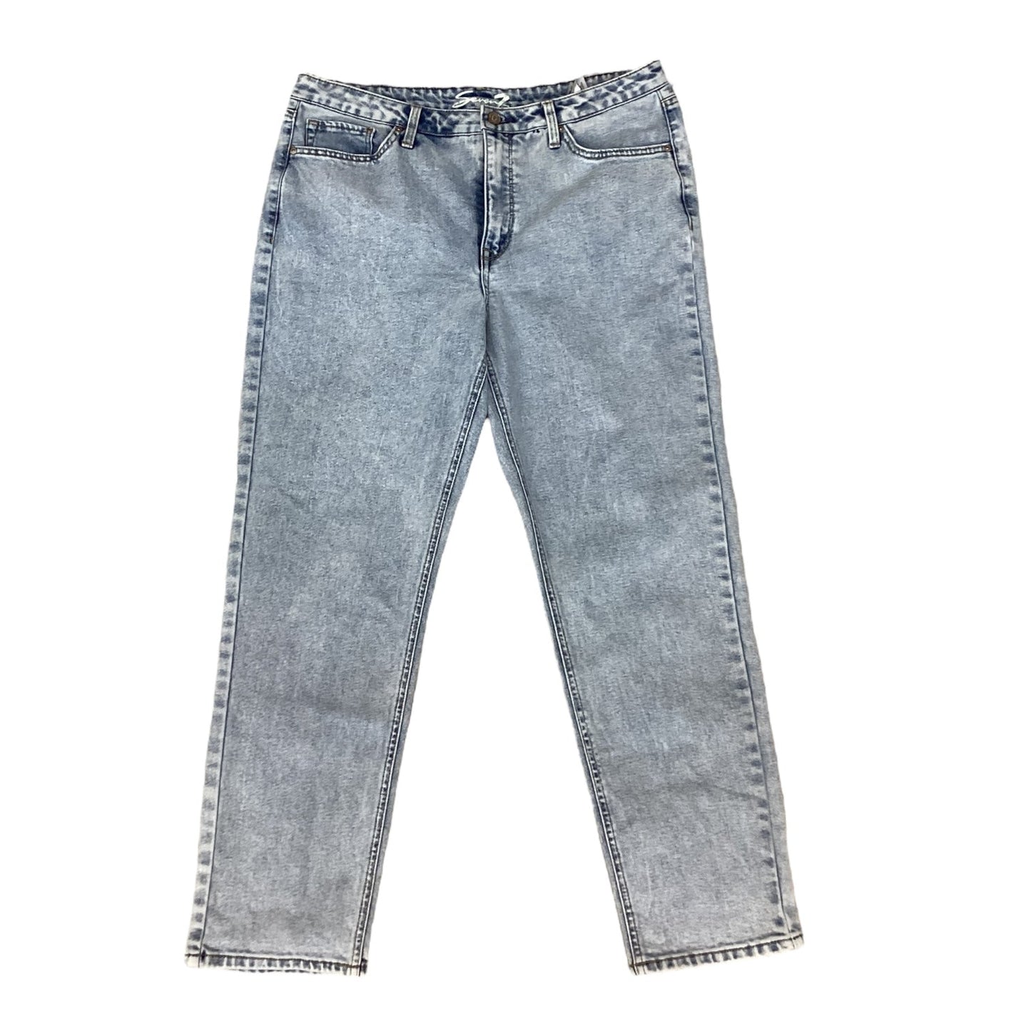 Blue Denim Jeans Straight Seven 7, Size 14