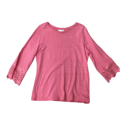 Top Long Sleeve By Charter Club In Pink, Size: L