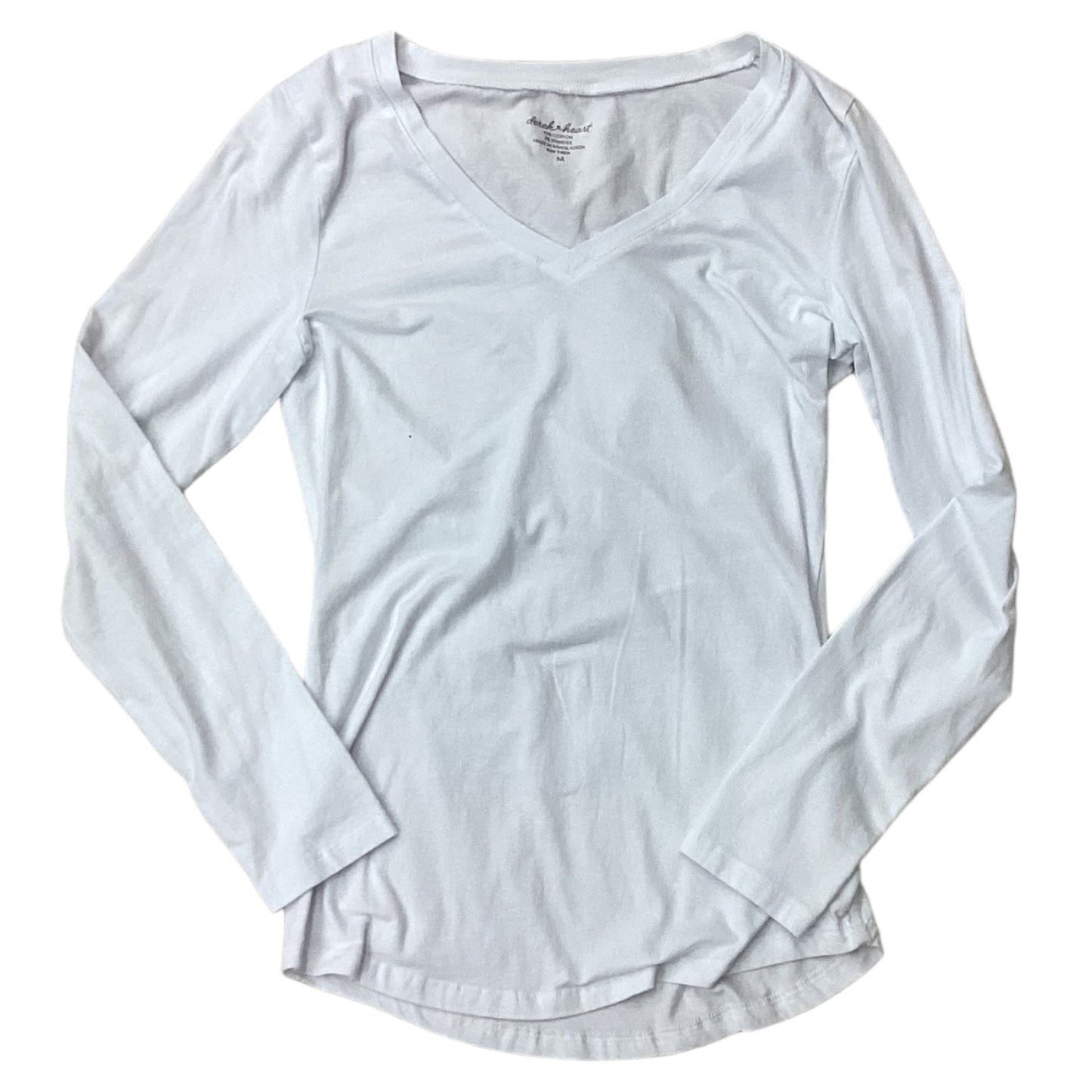 White Top Long Sleeve Derek Heart, Size M