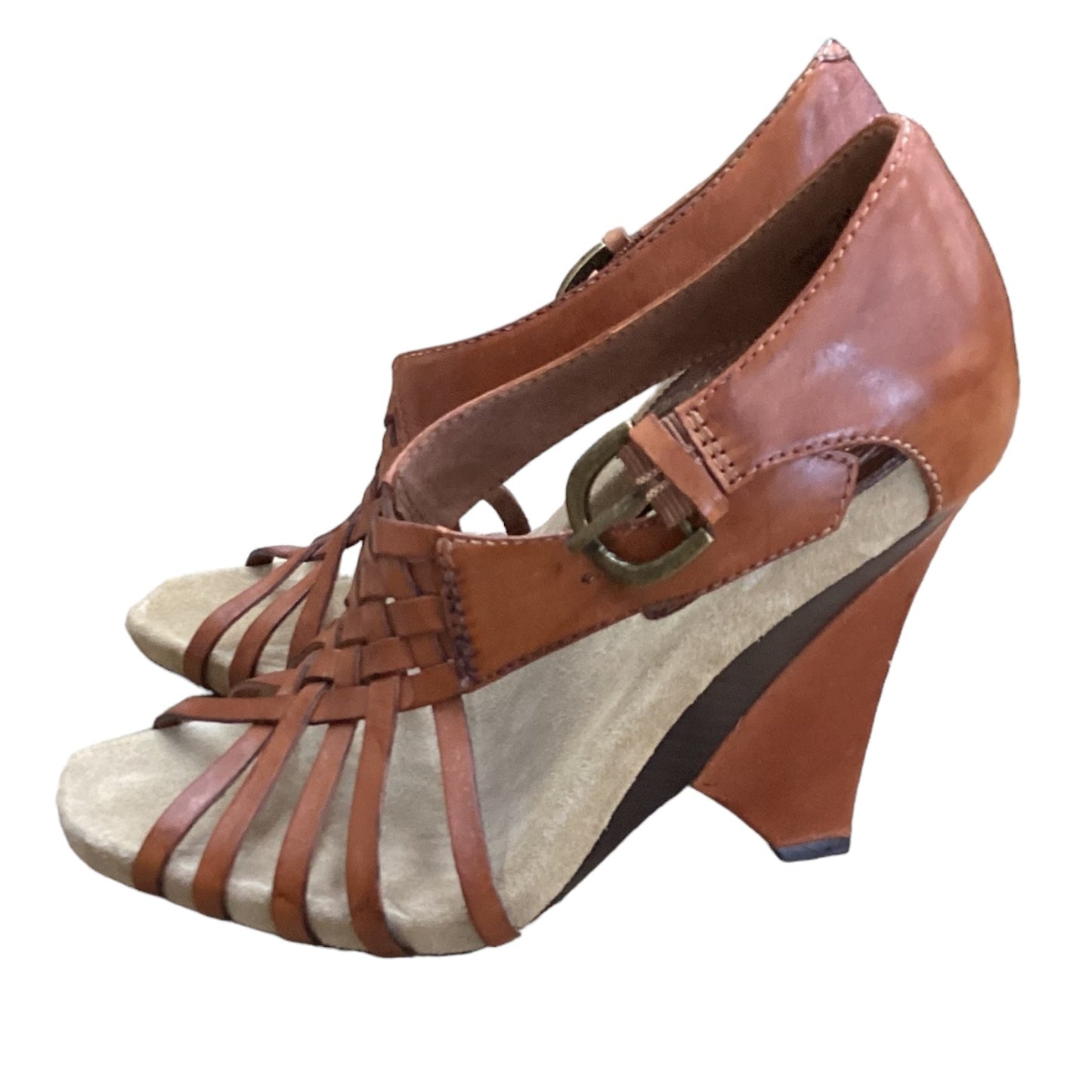 Brown Shoes Heels Block Sam Edelman, Size 7