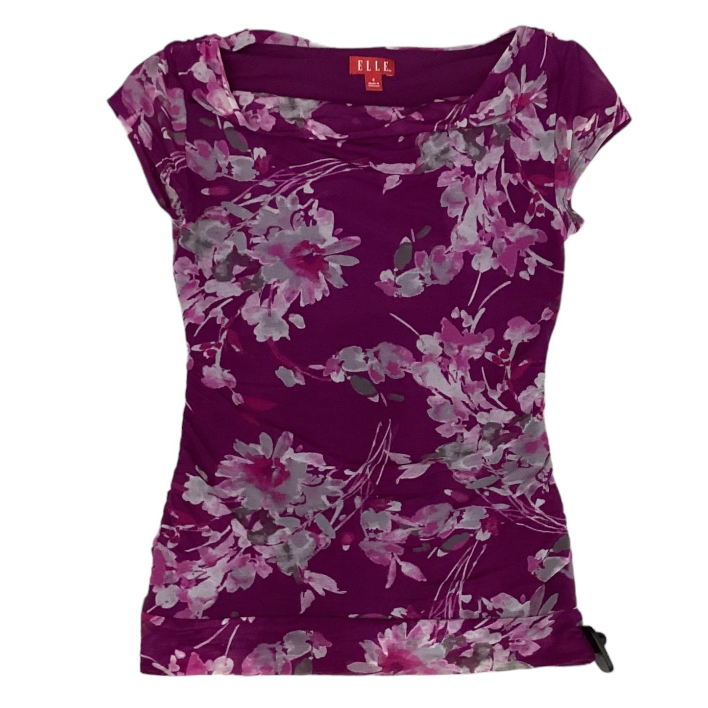 Purple Top Short Sleeve Elle, Size S