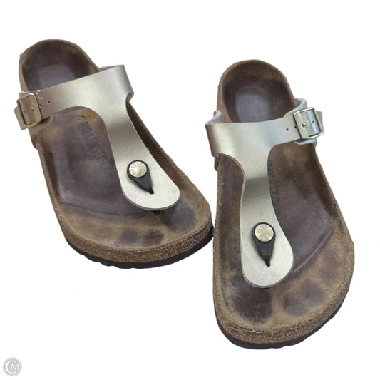 Sandals Flats By Birkenstock In Gold, Size: 7.5