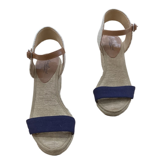 Navy Sandals Heels Wedge Lucky Brand, Size 8