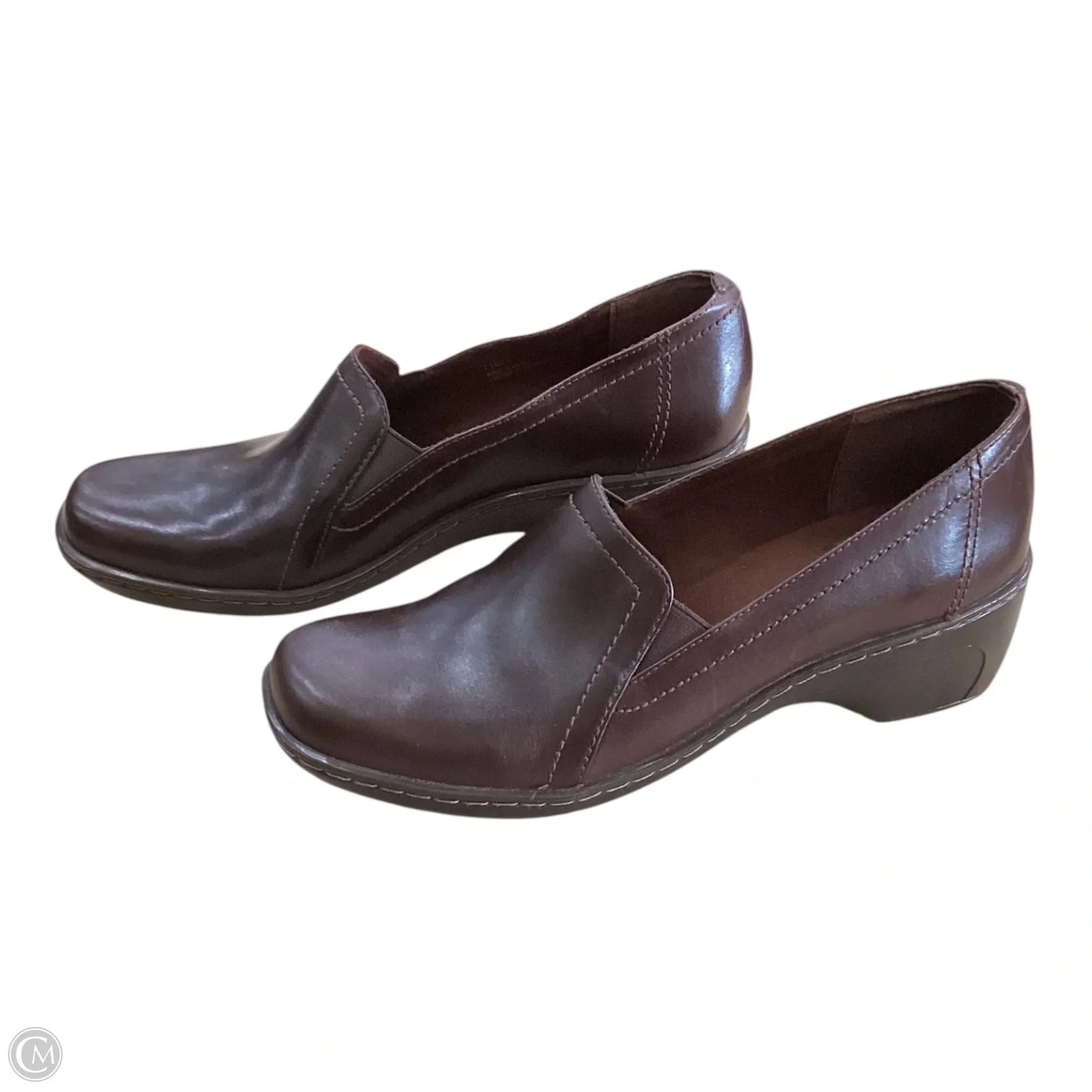 Shoes Heels Block By Clarks In Brown, Size: 9