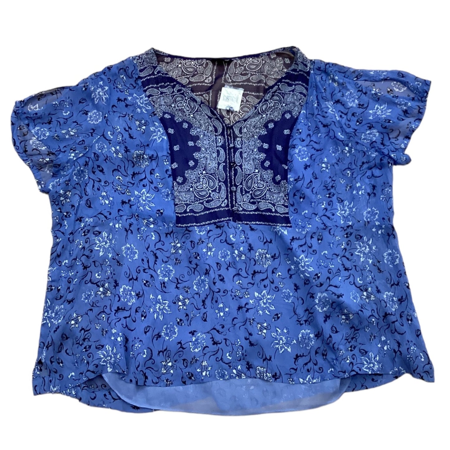 Top Short Sleeve Designer By Lucky Brand In Blue, Size: 3x