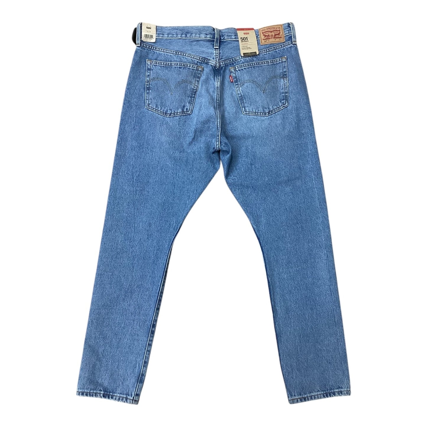 Jeans Straight By Levis In Blue Denim, Size: 14