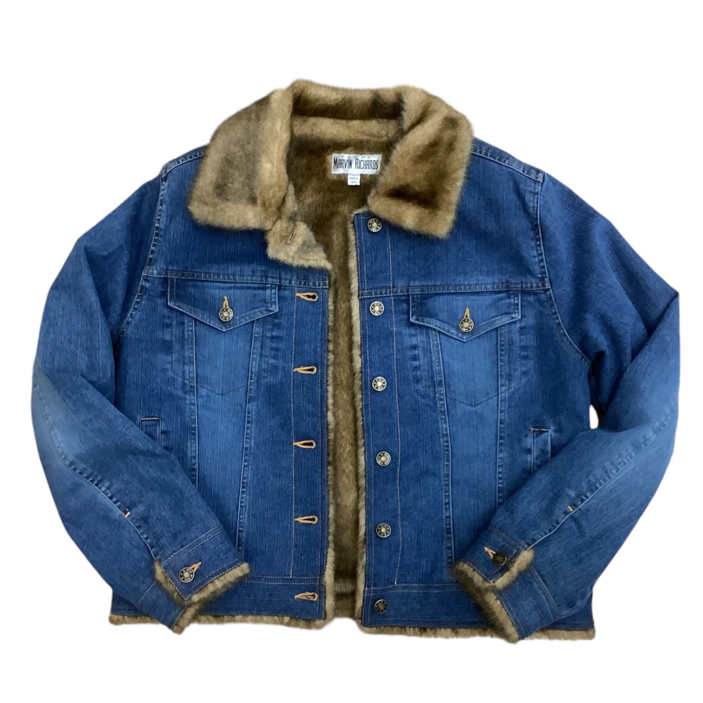 Jacket Denim By Marvin Richards In Blue Denim, Size: M