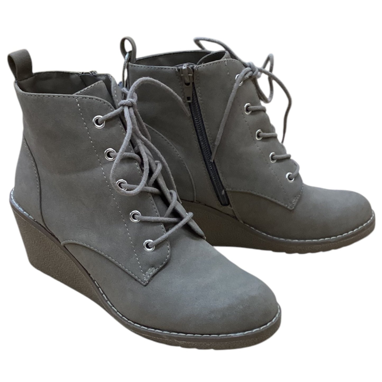 Boots Ankle Heels By Ana In Grey, Size: 7.5