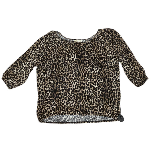 Top 3/4 Sleeve Designer By Michael Kors In Animal Print, Size: 2x