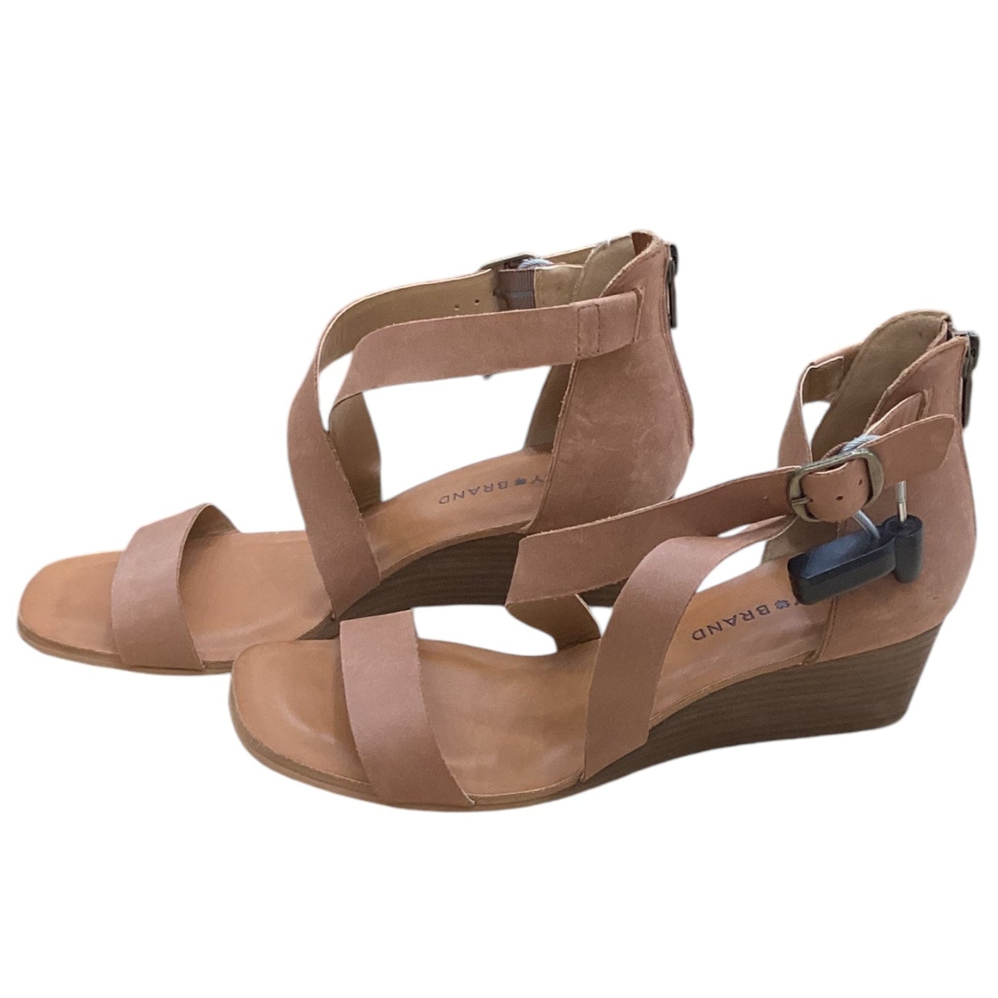 Sandals Heels Block By Lucky Brand In Brown, Size: 8.5