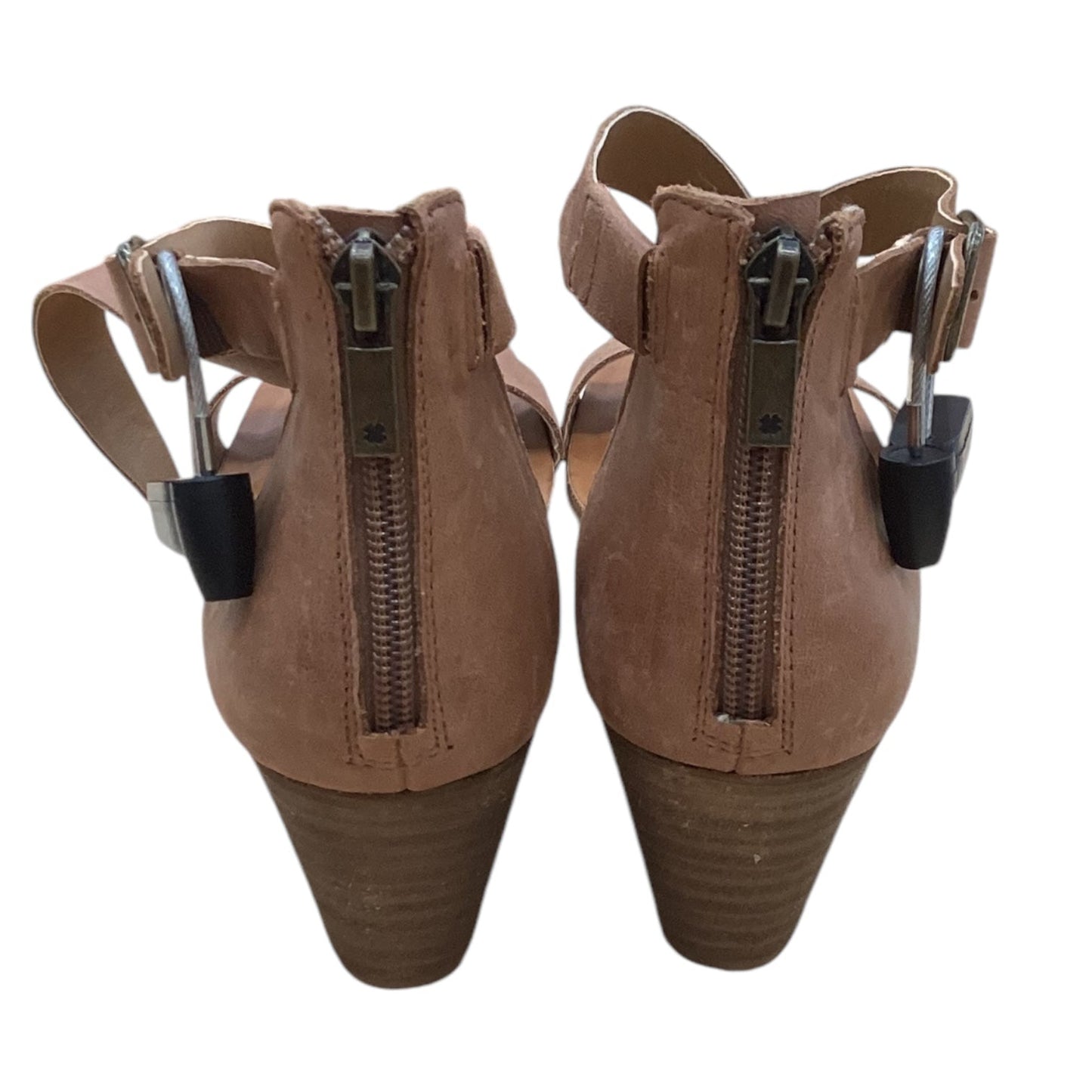 Sandals Heels Block By Lucky Brand In Brown, Size: 8.5