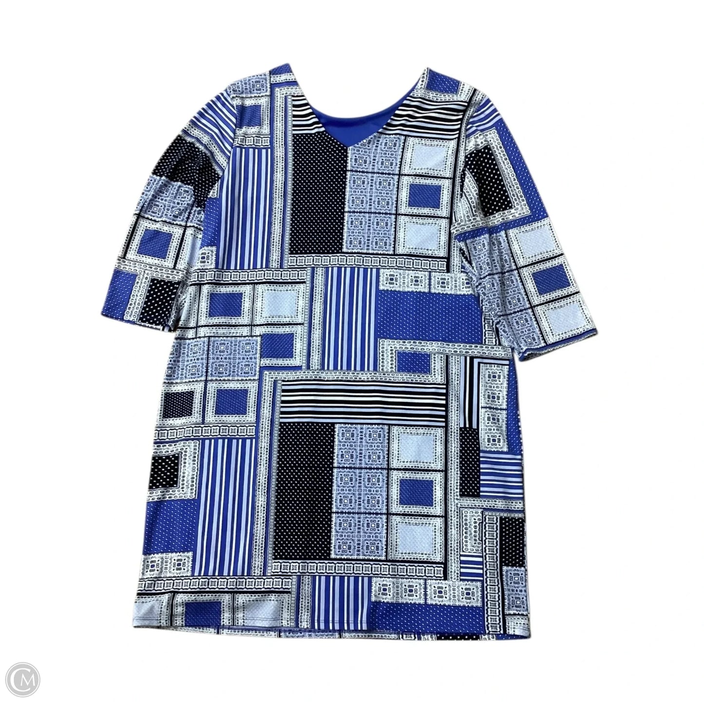 Dress Casual Midi By Chicos In Blue, Size: 30