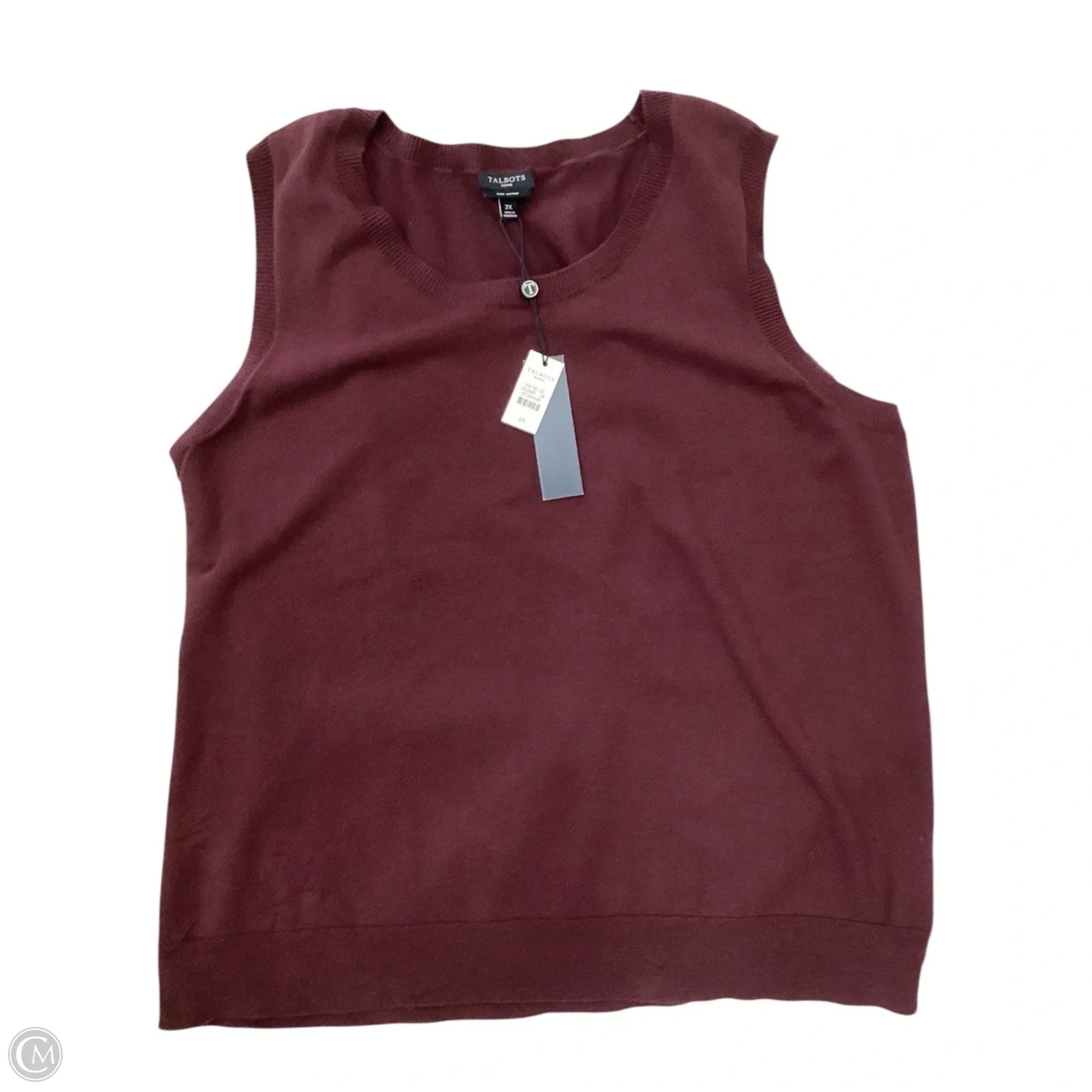 Vest Sweater By Talbots In Maroon, Size: 2x