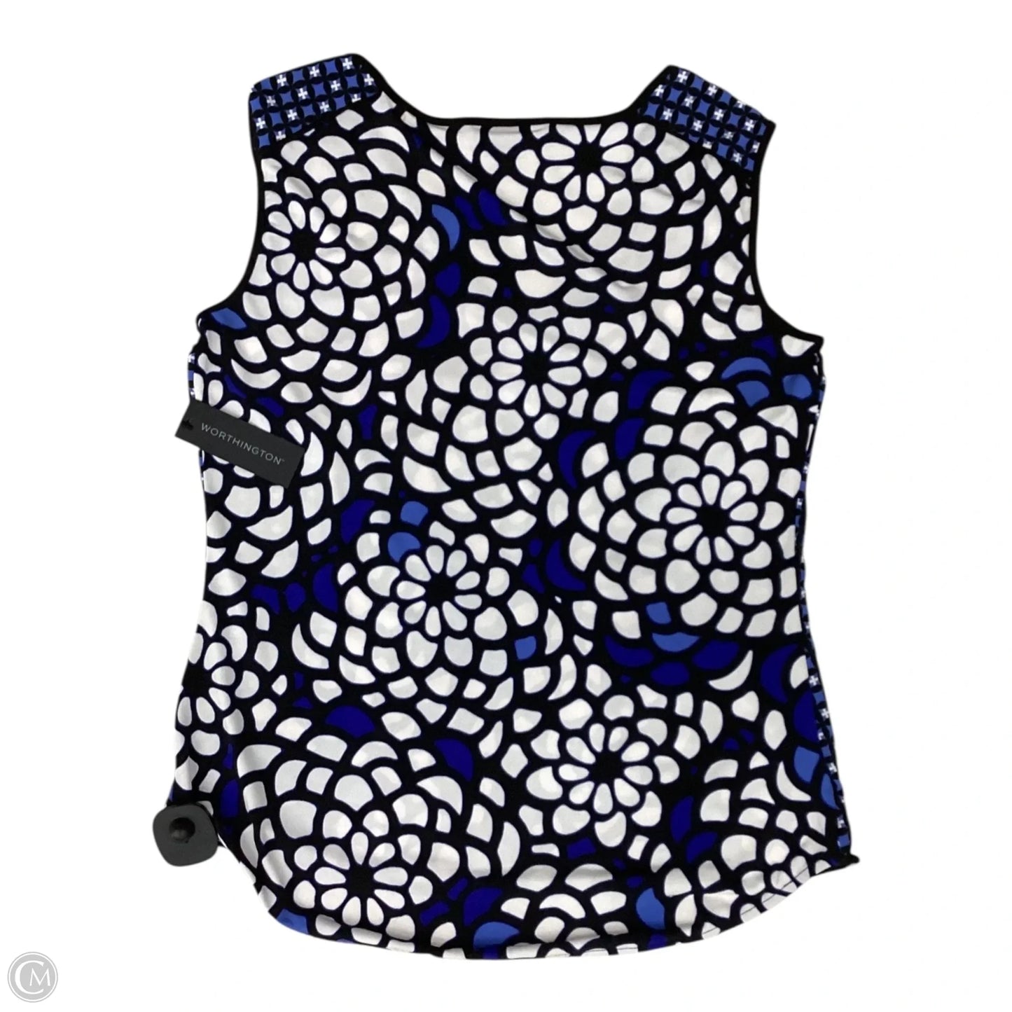 Top Sleeveless By Worthington In Black & Blue, Size: M