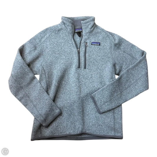 Athletic Top Long Sleeve Collar By Patagonia In Grey, Size: S