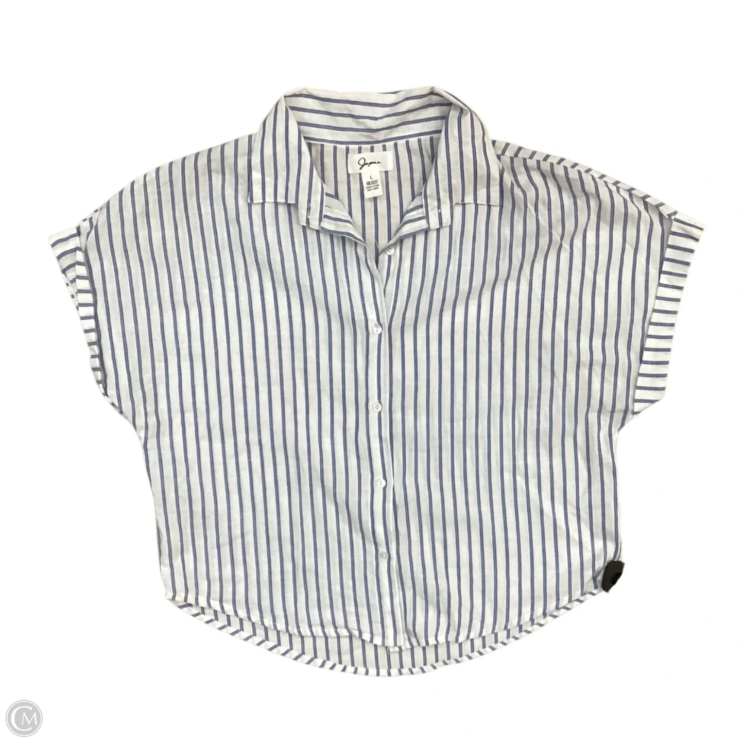 Top Short Sleeve By Japna In Striped Pattern, Size: L