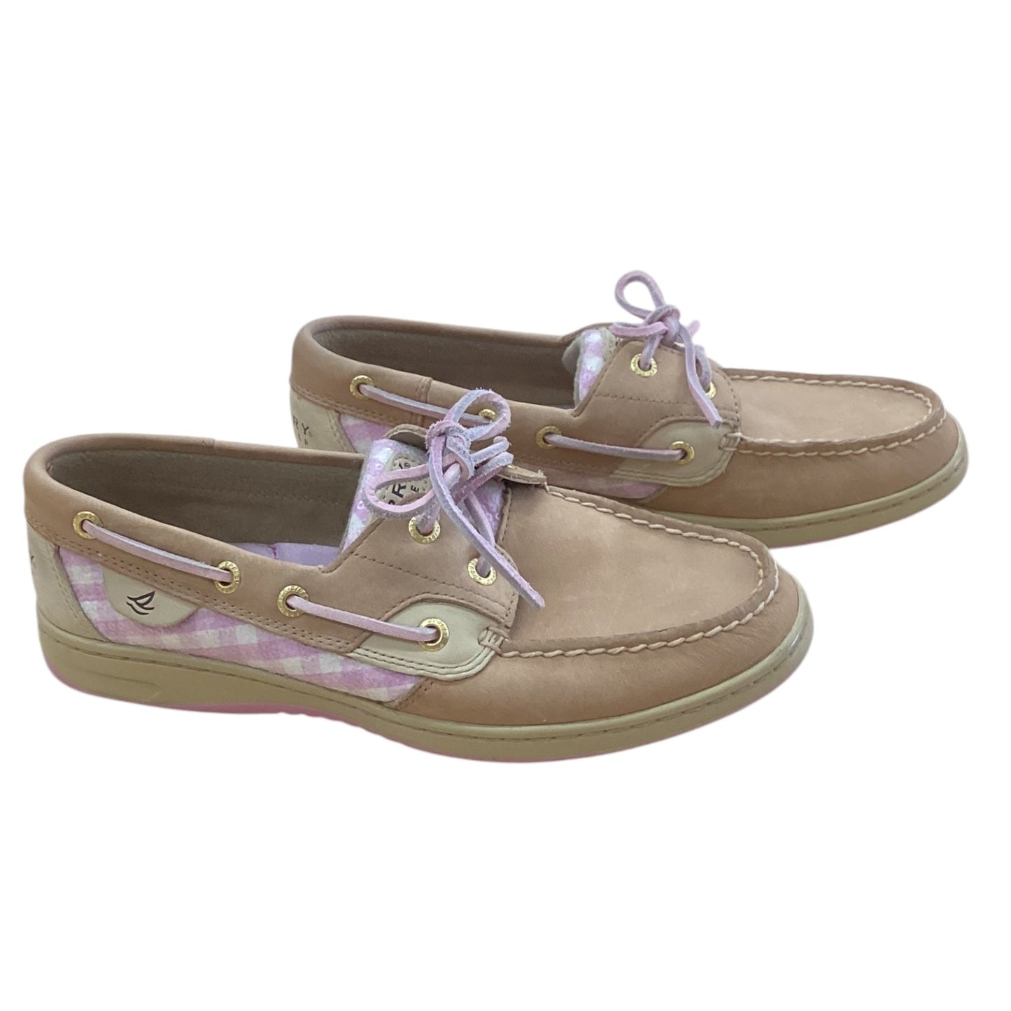 Shoes Flats By Sperry In Brown & Pink, Size: 7.5