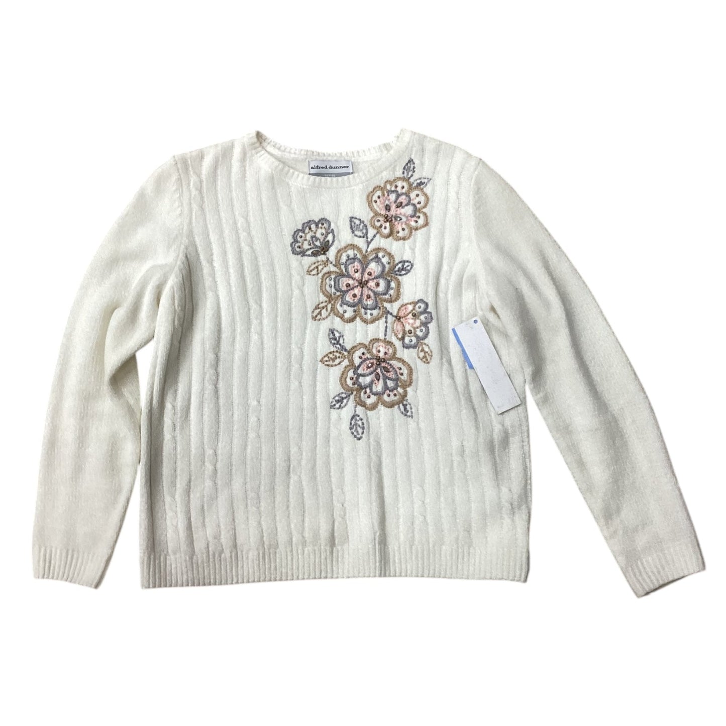 Sweater By Alfred Dunner In White, Size: Mp