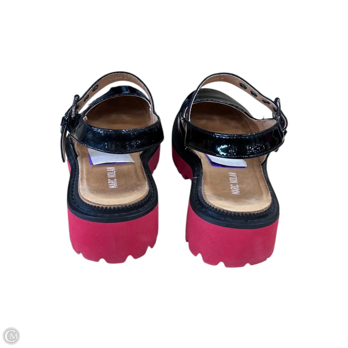 Shoes Heels Wedge By Clothes Mentor In Black & Red, Size: 8