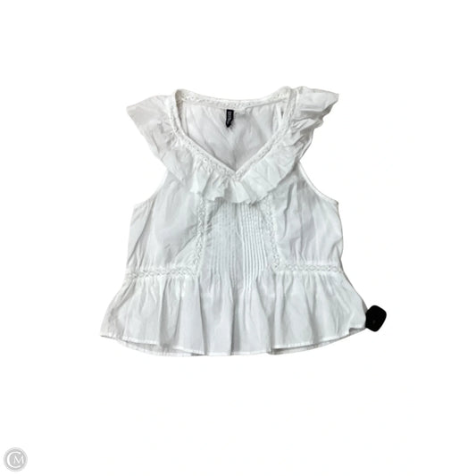 Top Sleeveless By Divided In White, Size: S
