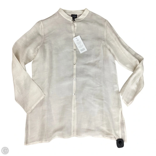 Top Long Sleeve By Eileen Fisher In Cream, Size: M