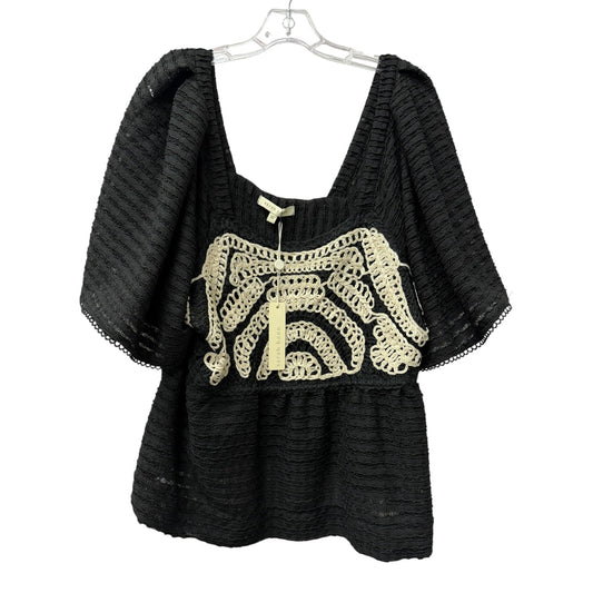 Top Ss By Anthropologie In Black, Size:Xl