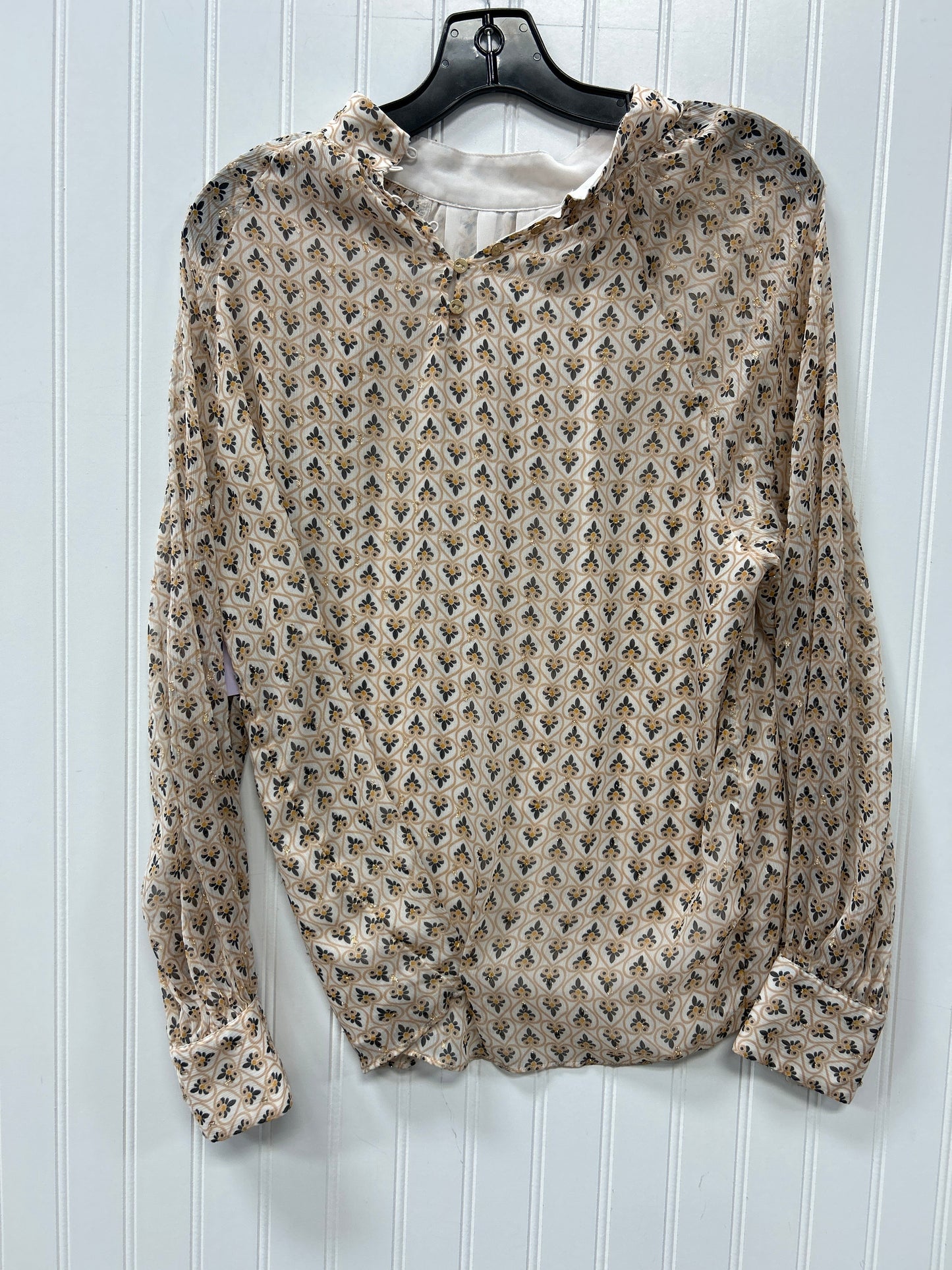 Blouse Ls By Ann Taylor In Cream, Size:M