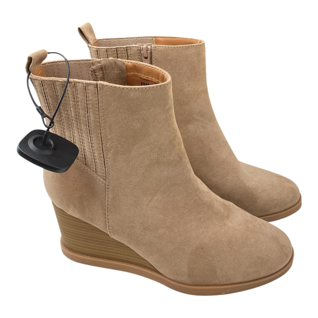 Boots Ankle Heels By Universal Thread In Tan, Size:10