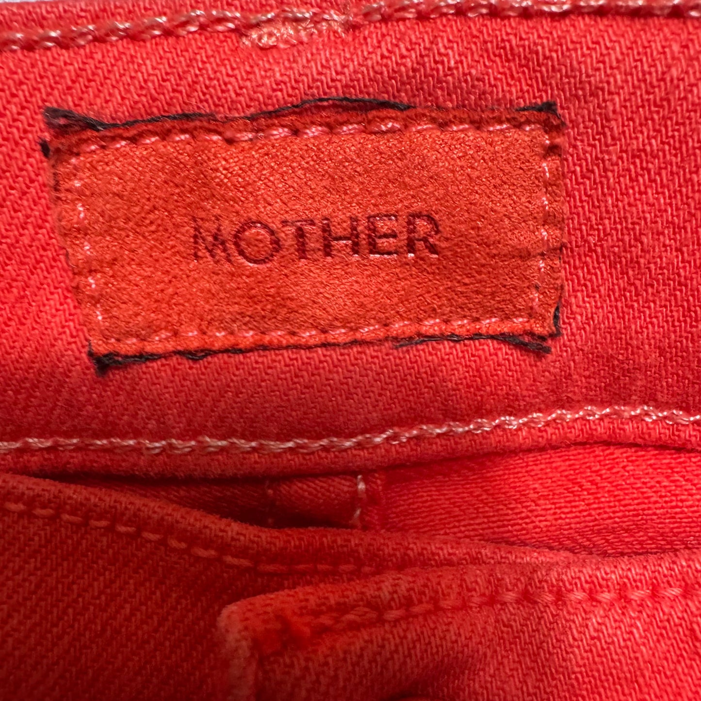 The Stunner Ankle Fray Jeans By Mother In Tomato Play Date Denim, Size: 6/28